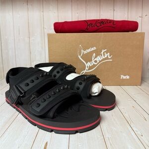 Christian Louboutin Neoprene Siwa Flat Sandal Black Sz 44 / 11